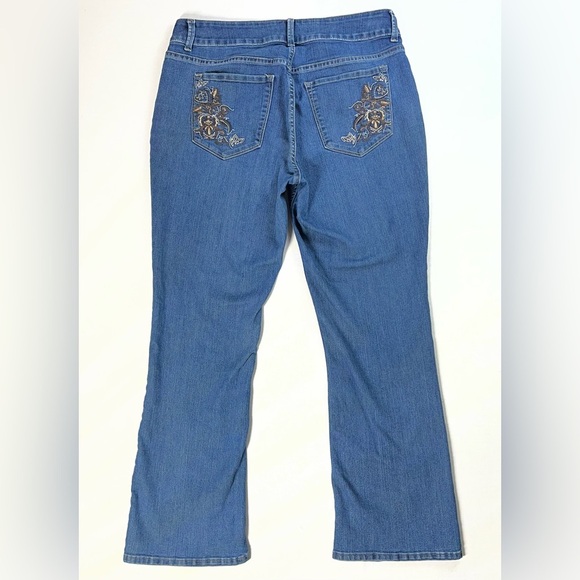 Riders By Lee Midrise Bootcut Jeans Womens Size 12P Embroidered Pockets B-5 - Picture 10 of 11